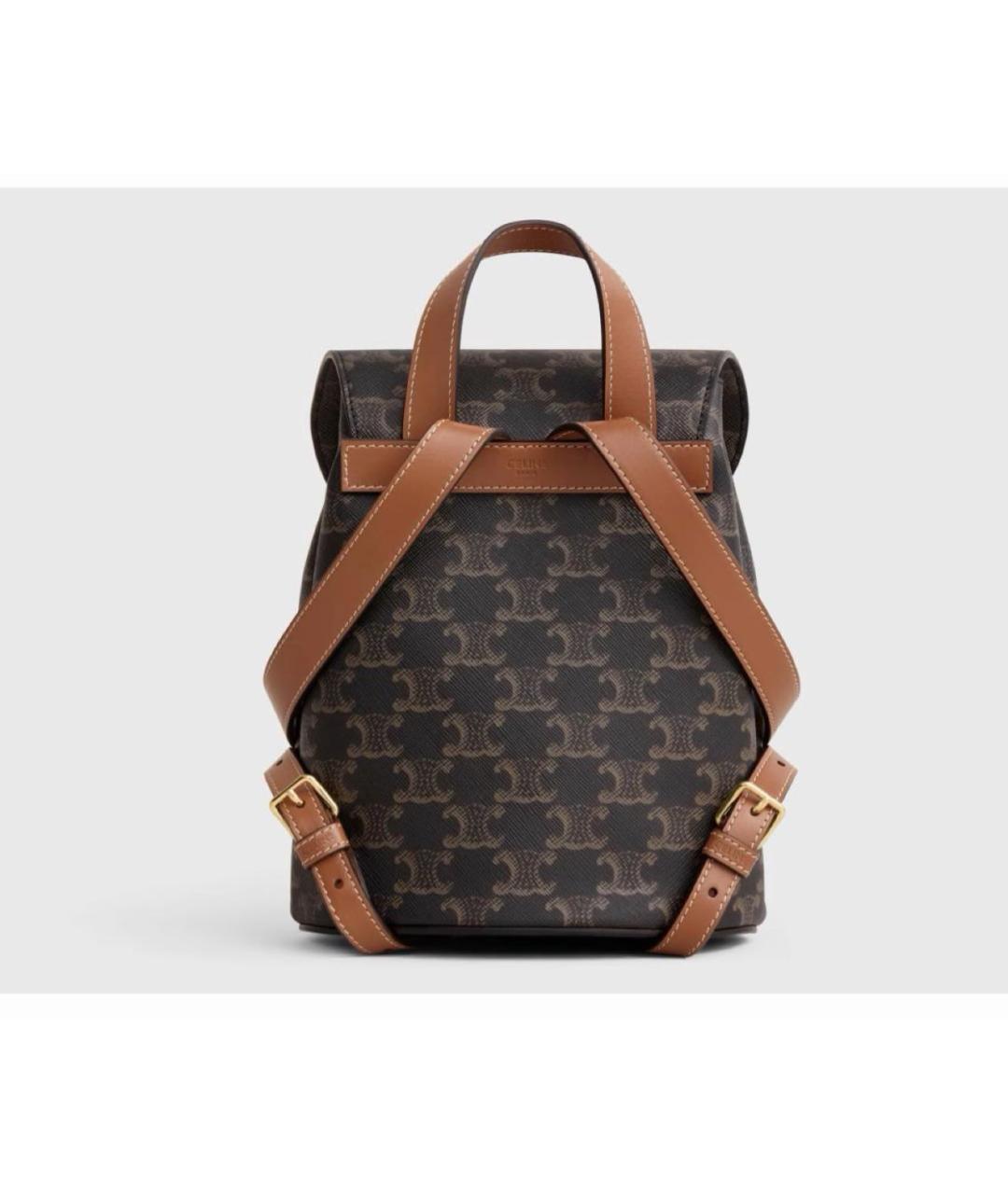 CELINE Коричневый кожаный рюкзак, фото 2