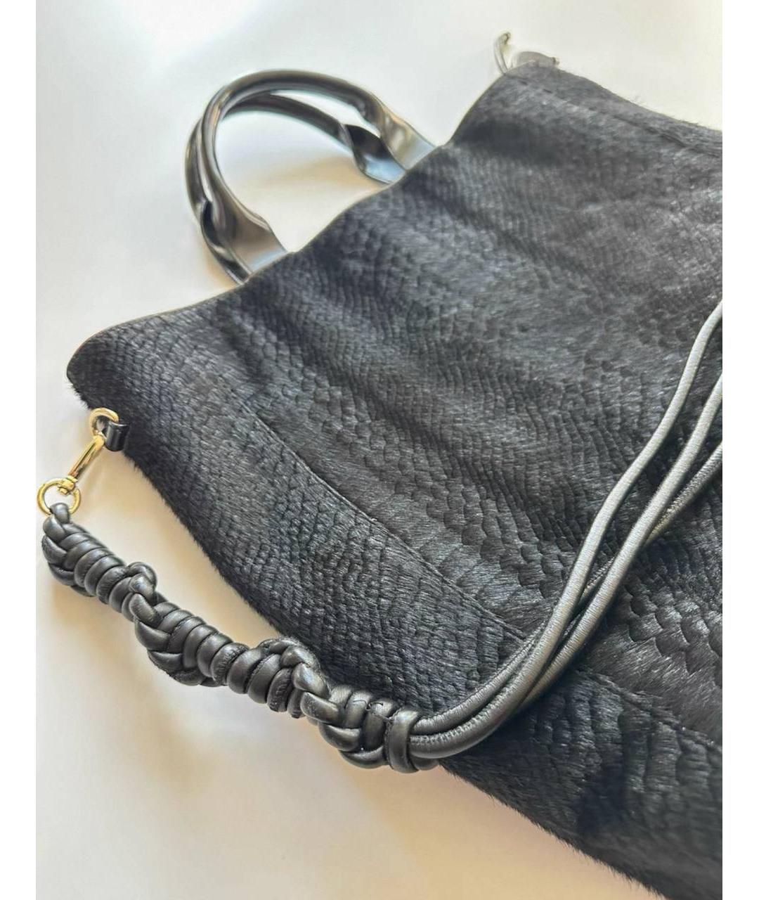 DRIES VAN NOTEN Черная кожаная сумка через плечо, фото 4