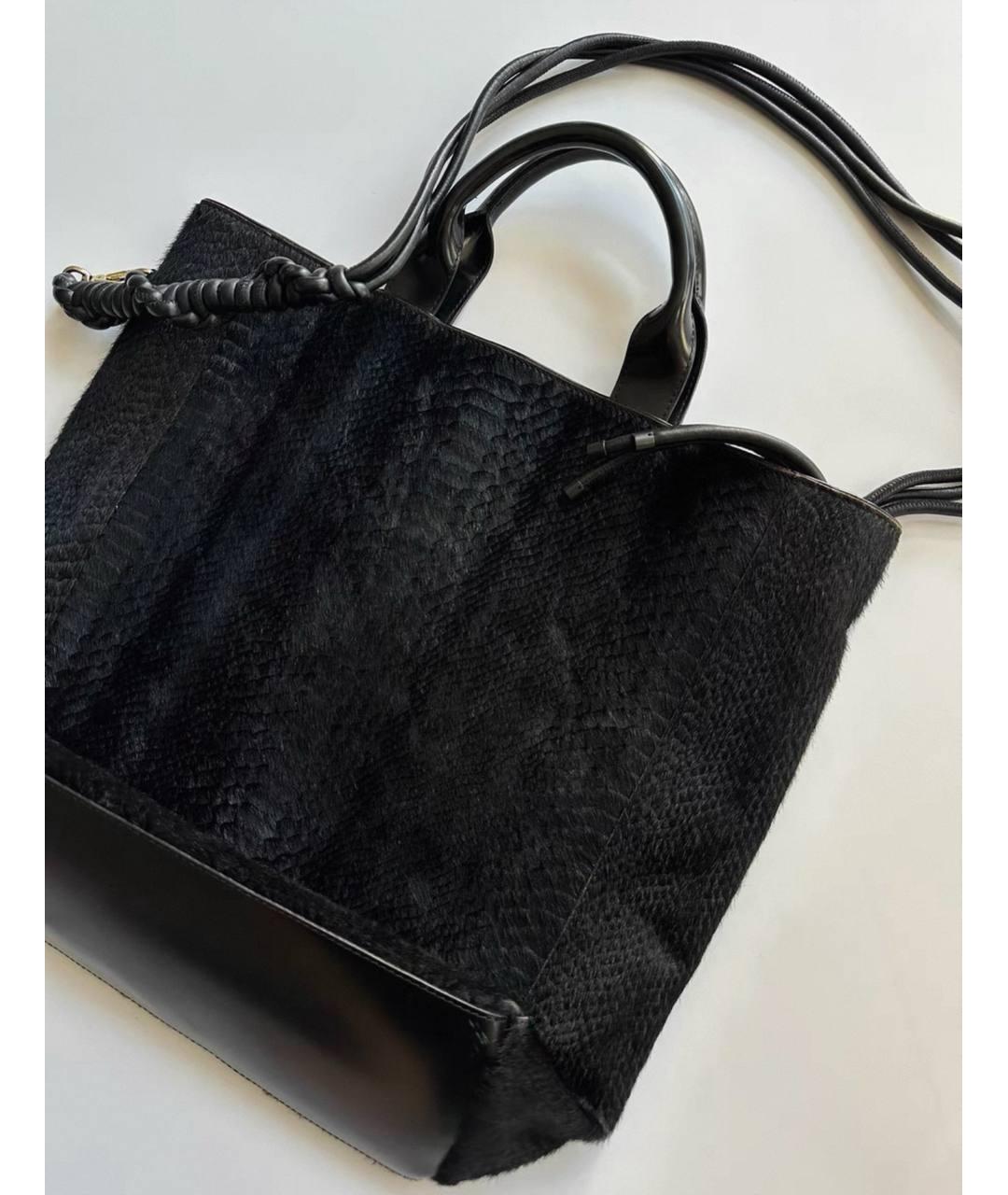 DRIES VAN NOTEN Черная кожаная сумка через плечо, фото 2