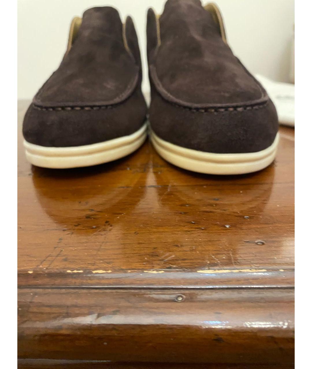 LORO PIANA Коричневые замшевые лоферы, фото 2