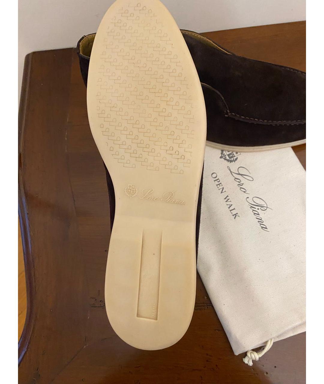 LORO PIANA Коричневые замшевые лоферы, фото 4