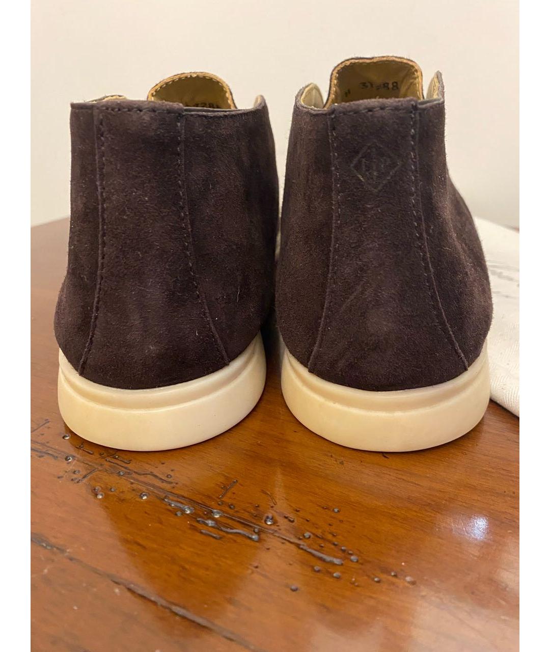 LORO PIANA Коричневые замшевые лоферы, фото 3