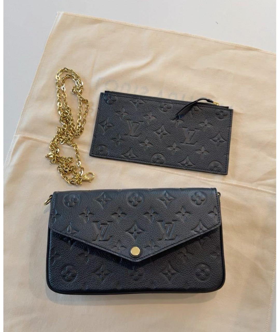 LOUIS VUITTON Черная кожаная сумка через плечо, фото 2