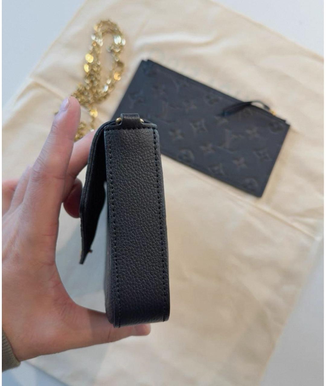 LOUIS VUITTON Черная кожаная сумка через плечо, фото 4