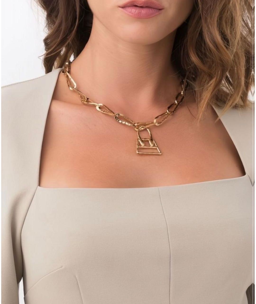 JACQUEMUS Золотое металлическое колье, фото 2