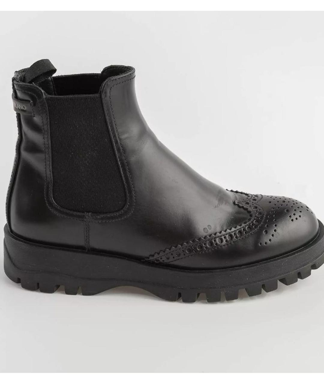 PRADA Черные кожаные ботинки, фото 9