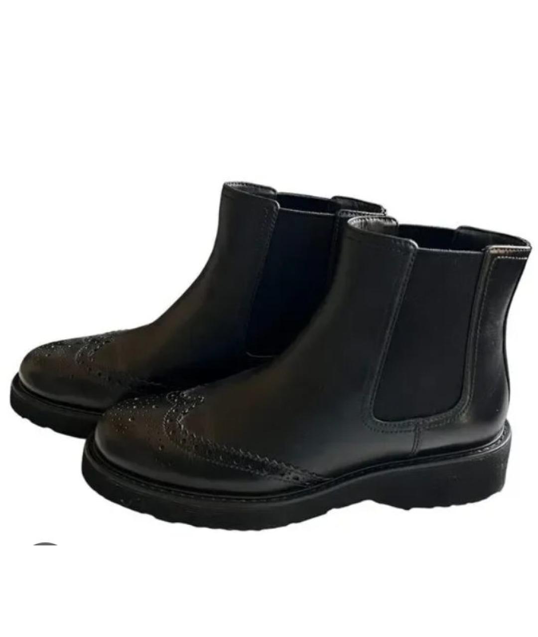 PRADA Черные кожаные ботинки, фото 4