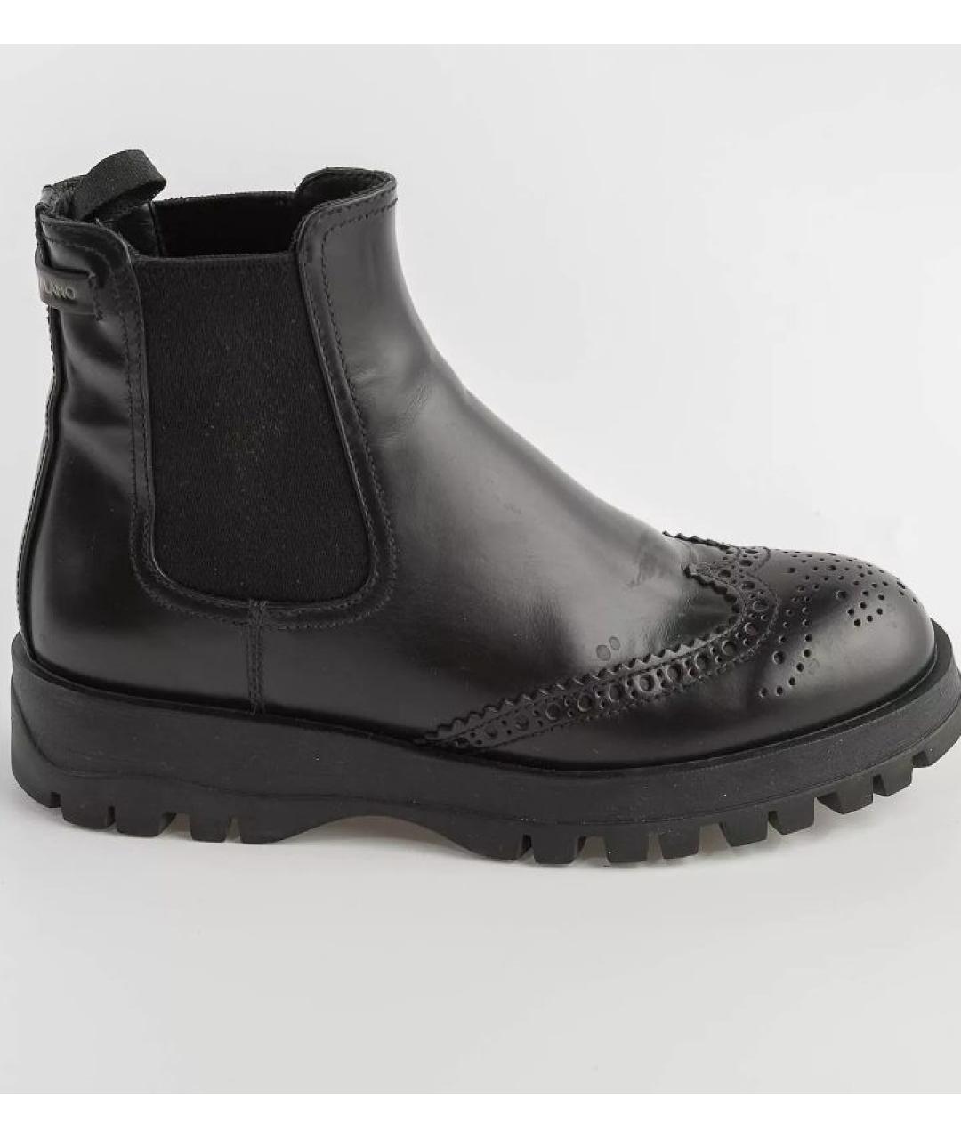 PRADA Черные кожаные ботинки, фото 10