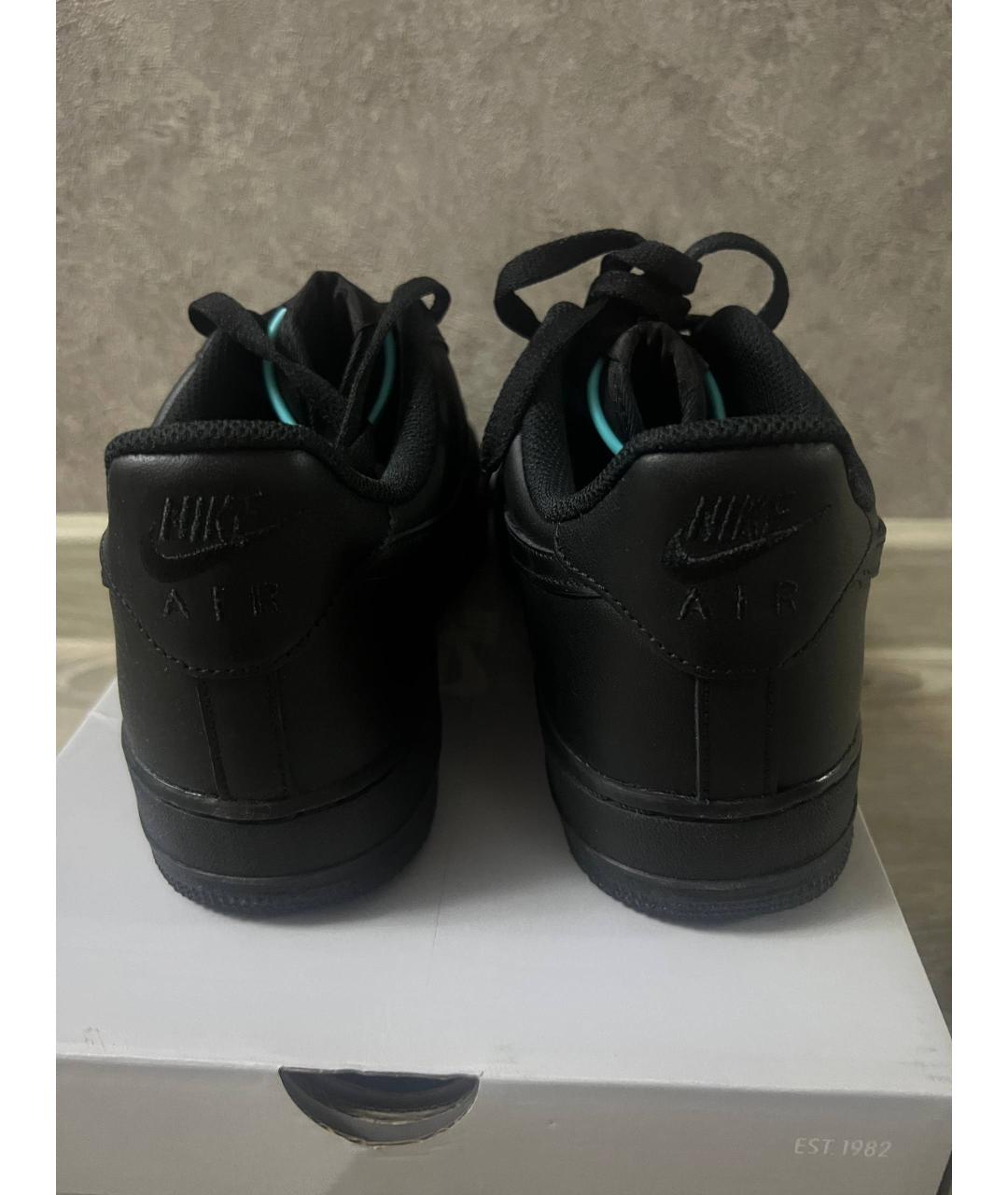 NIKE Черные кожаные низкие кроссовки / кеды, фото 3