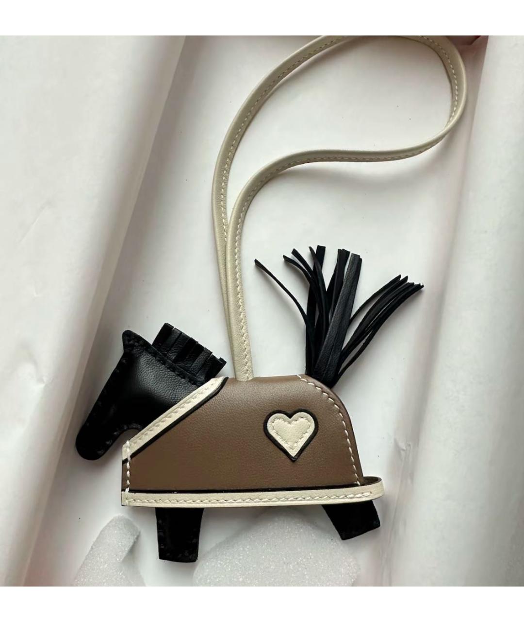 HERMES Черный брелок, фото 2