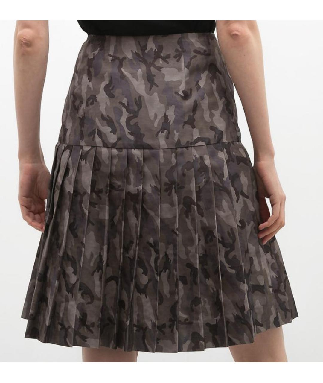 PRADA Мульти шелковая юбка миди, фото 8