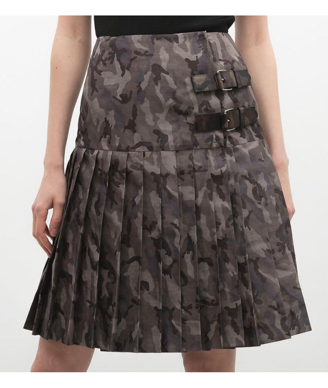 PRADA Мульти шелковая юбка миди, фото 7