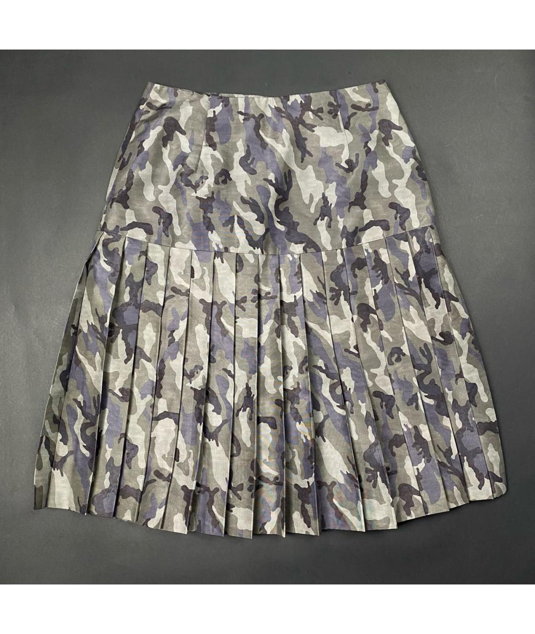 PRADA Мульти шелковая юбка миди, фото 6
