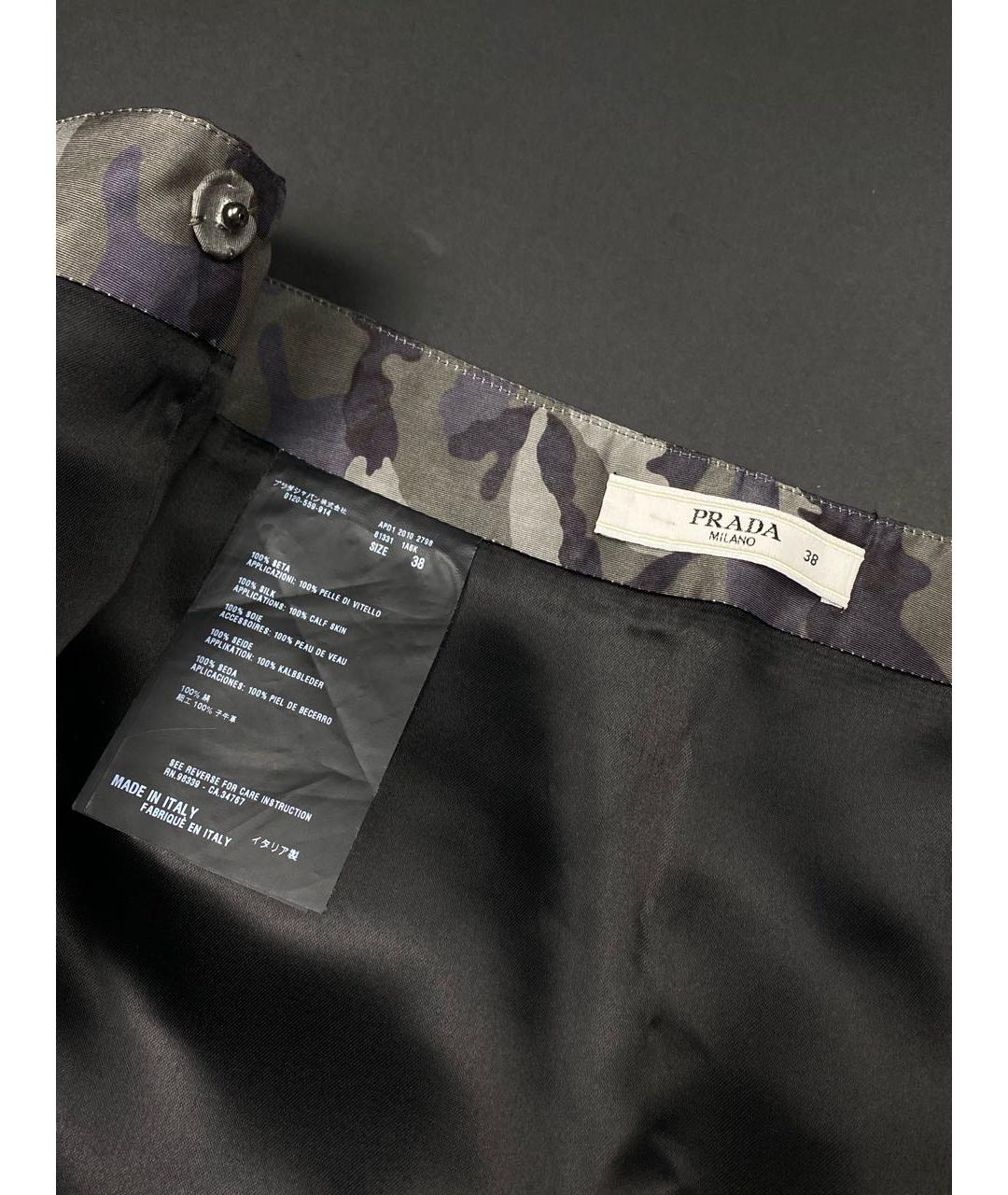 PRADA Мульти шелковая юбка миди, фото 5