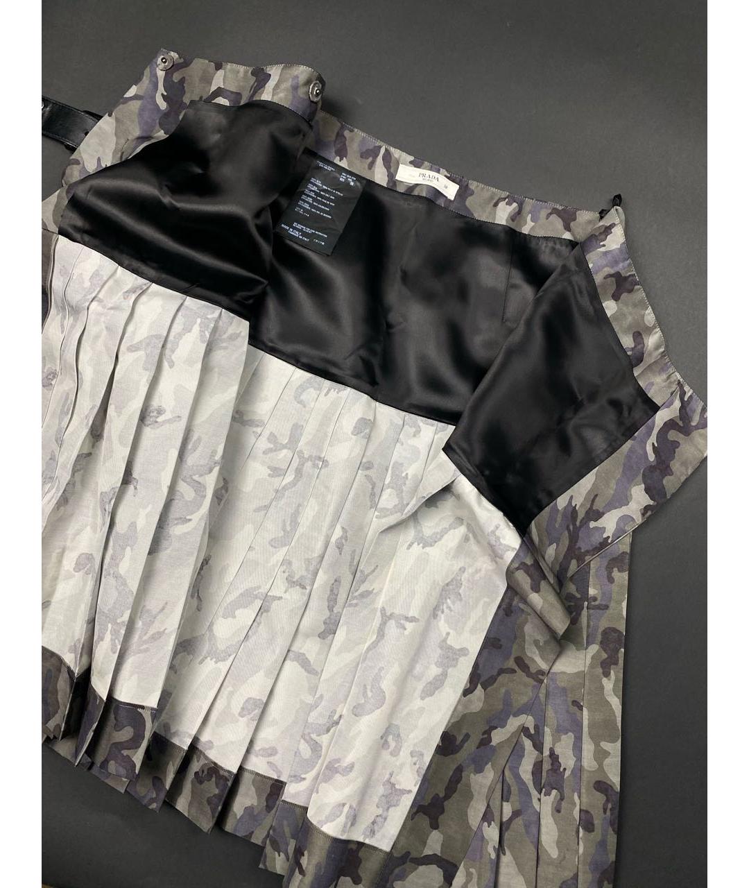 PRADA Мульти шелковая юбка миди, фото 4