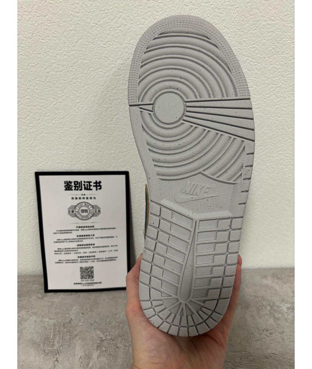 JORDAN Белые низкие кроссовки / кеды из искусственной кожи, фото 4