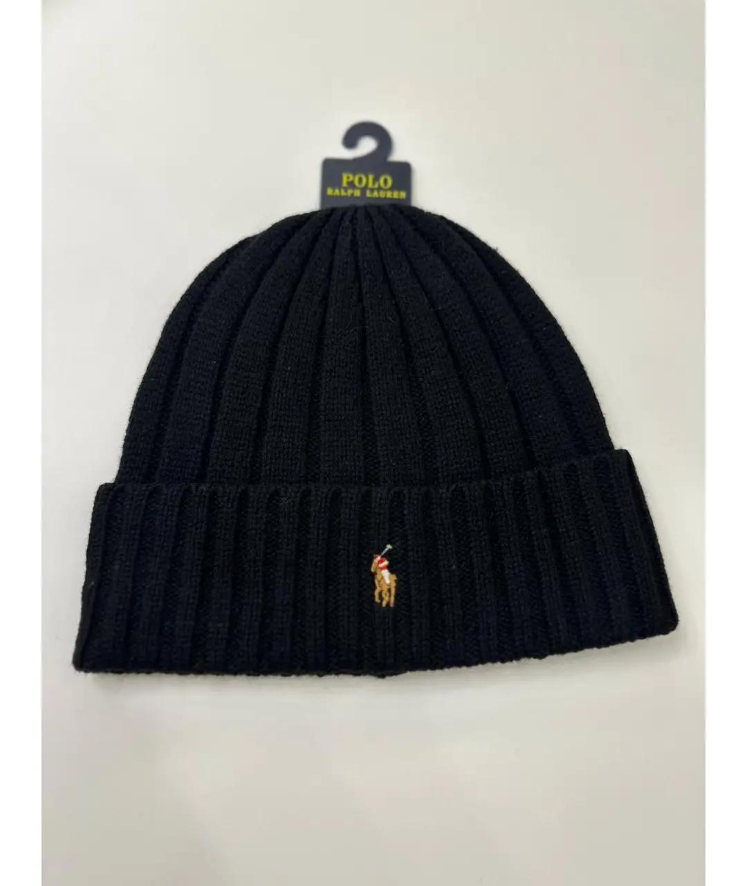 POLO RALPH LAUREN Черная шерстяная шапка, фото 4