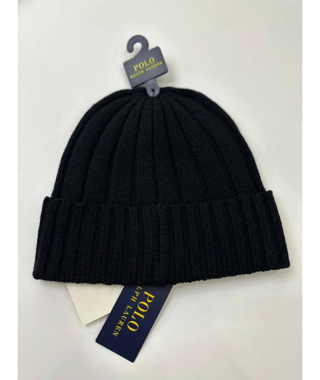 POLO RALPH LAUREN Черная шерстяная шапка, фото 2