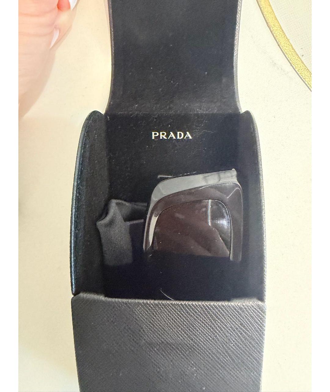 PRADA Черные пластиковые солнцезащитные очки, фото 8