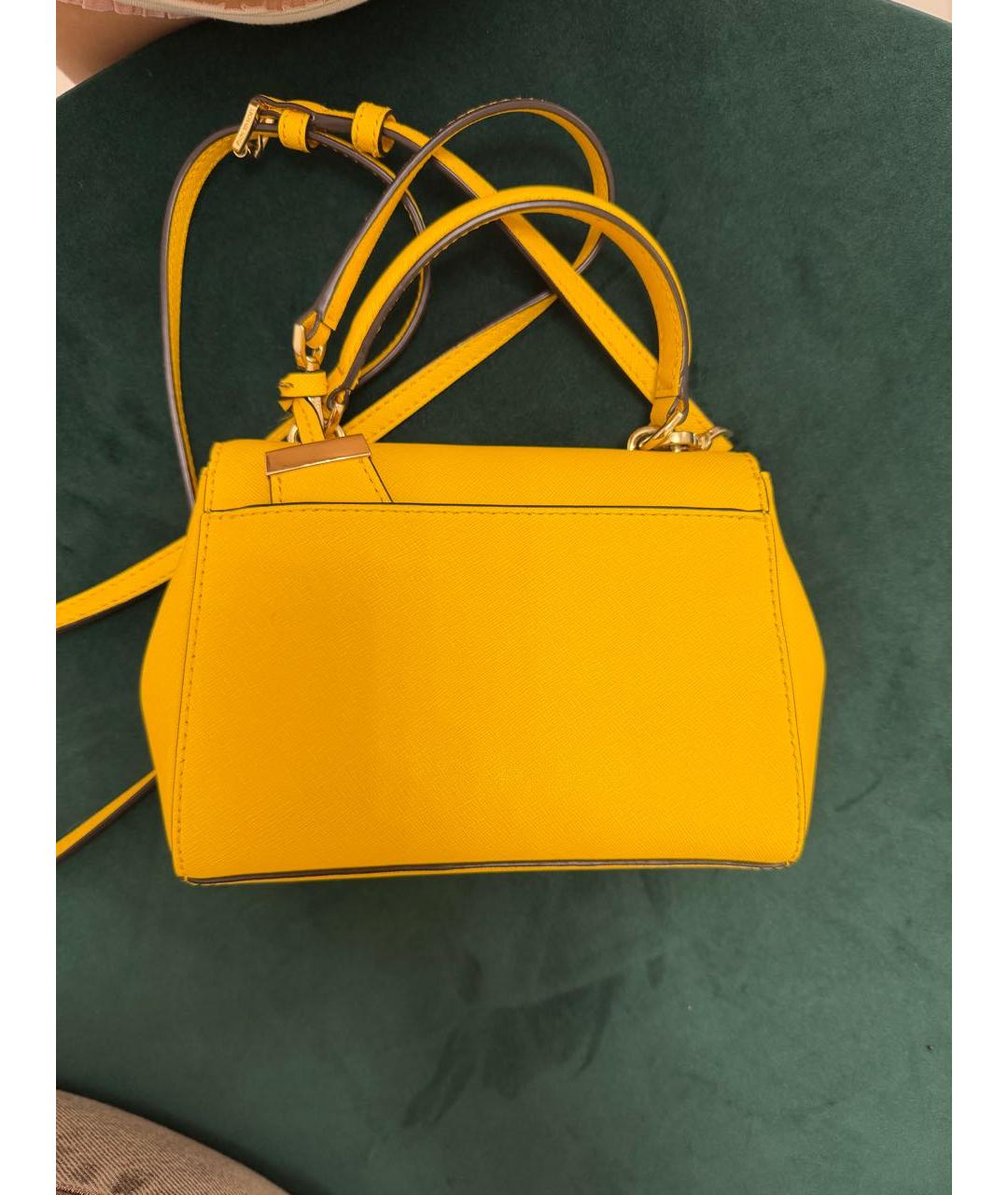MICHAEL KORS Желтая кожаная сумка через плечо, фото 3