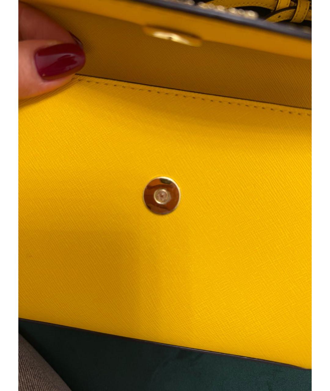 MICHAEL KORS Желтая кожаная сумка через плечо, фото 6