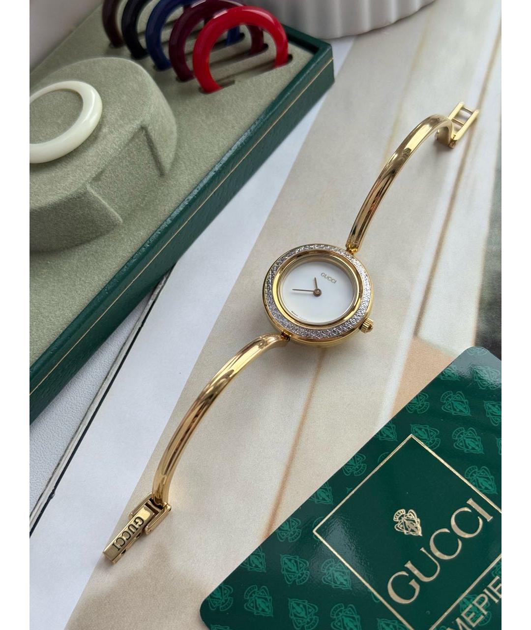 GUCCI Золотые позолоченные часы, фото 5