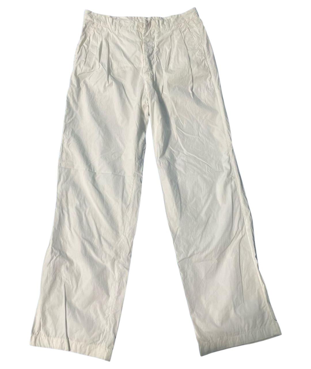 ICEBERG Белые хлопковые прямые брюки, фото 1