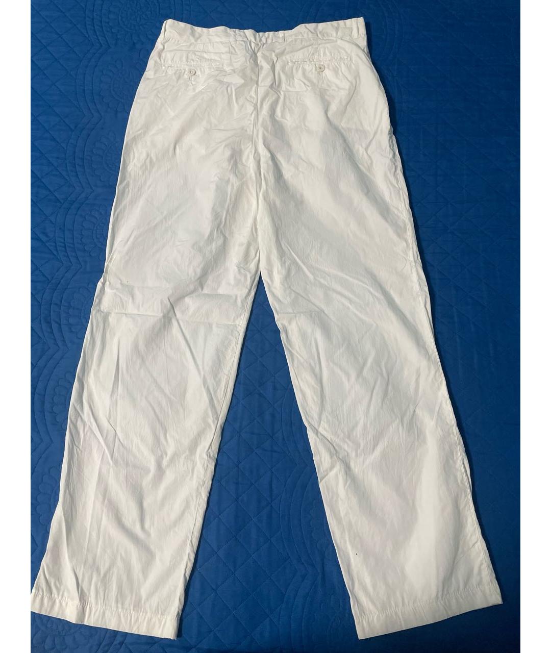 ICEBERG Белые хлопковые прямые брюки, фото 2