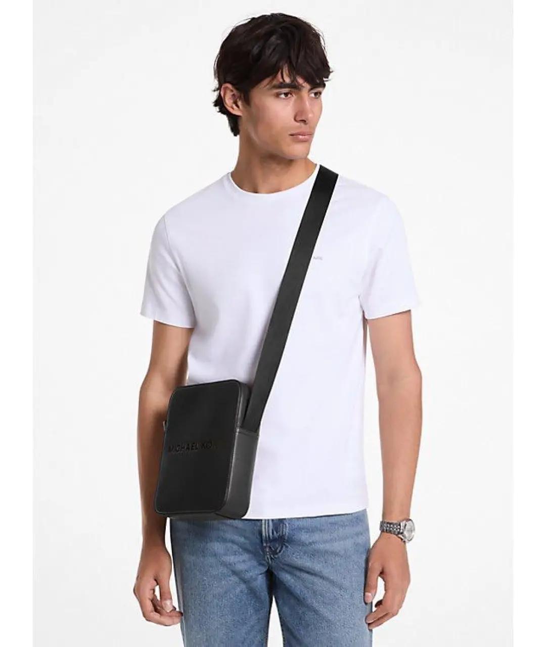 MICHAEL KORS Черная кожаная сумка на плечо, фото 2