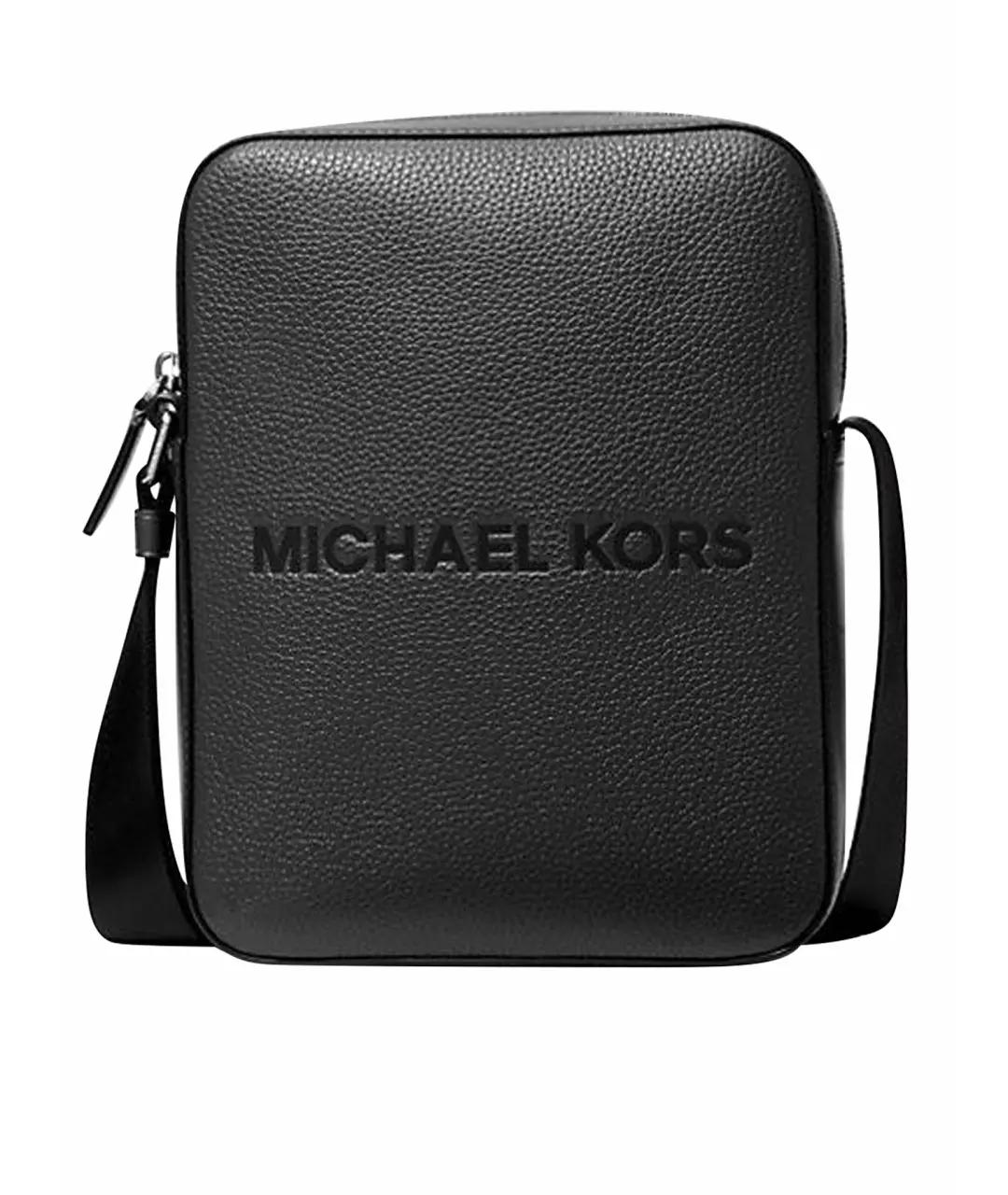 MICHAEL KORS Черная кожаная сумка на плечо, фото 1