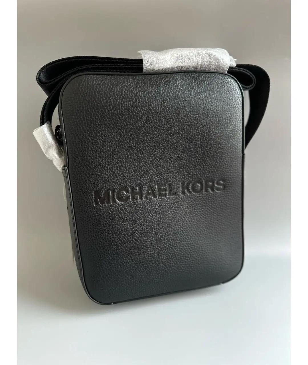 MICHAEL KORS Черная кожаная сумка на плечо, фото 4