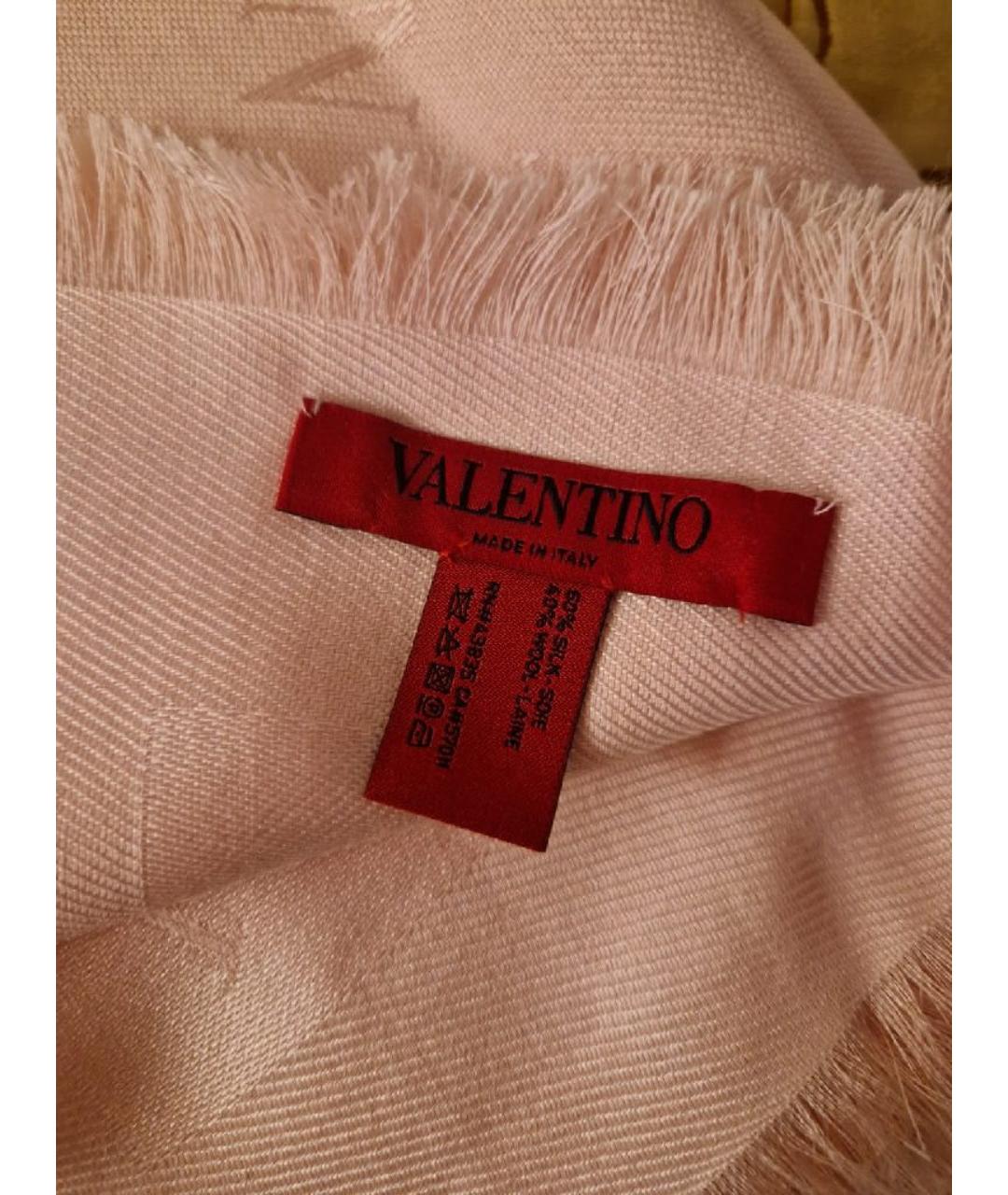 VALENTINO Розовый шерстяной платок, фото 4