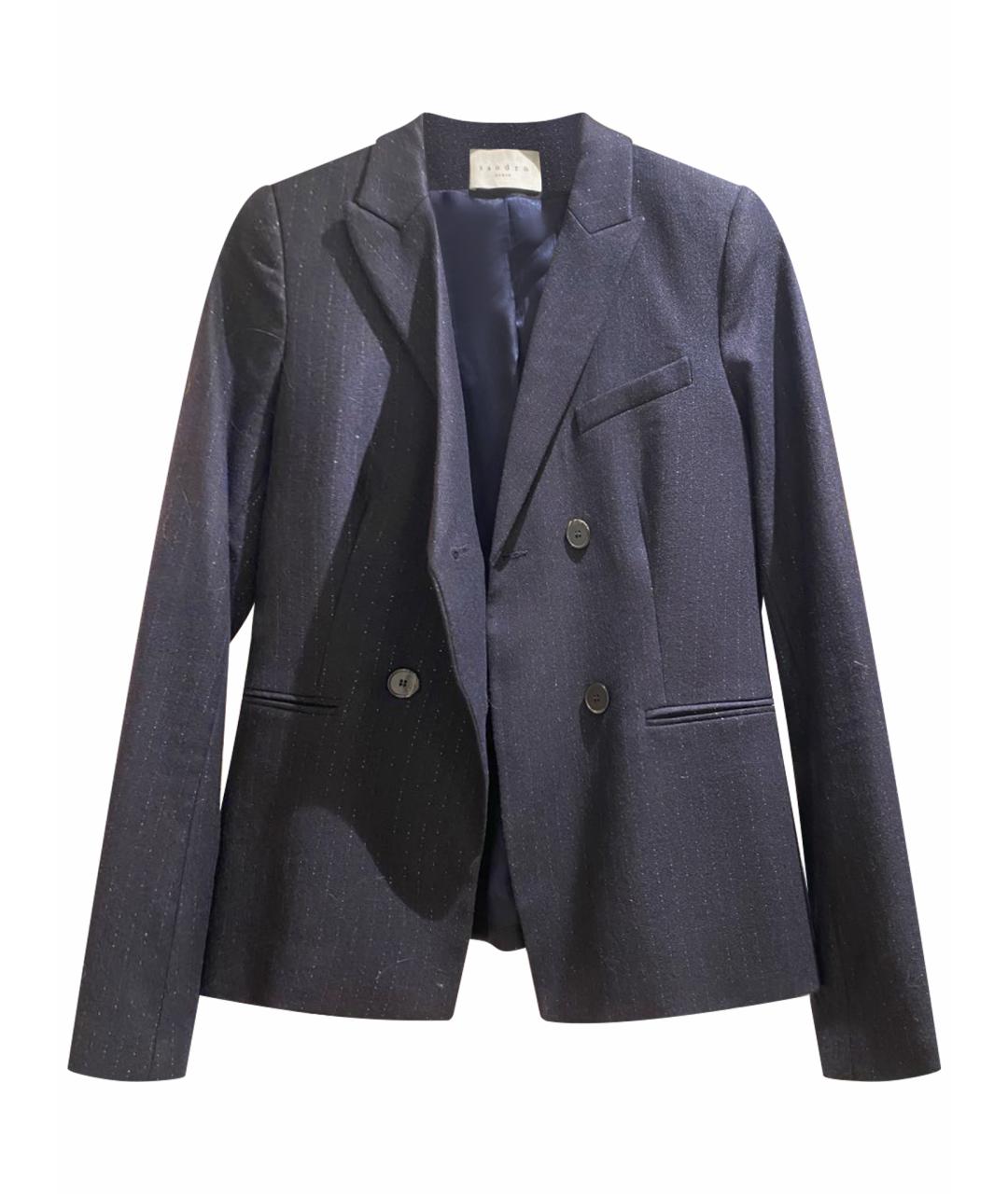 SANDRO Темно-синий жакет/пиджак, фото 1
