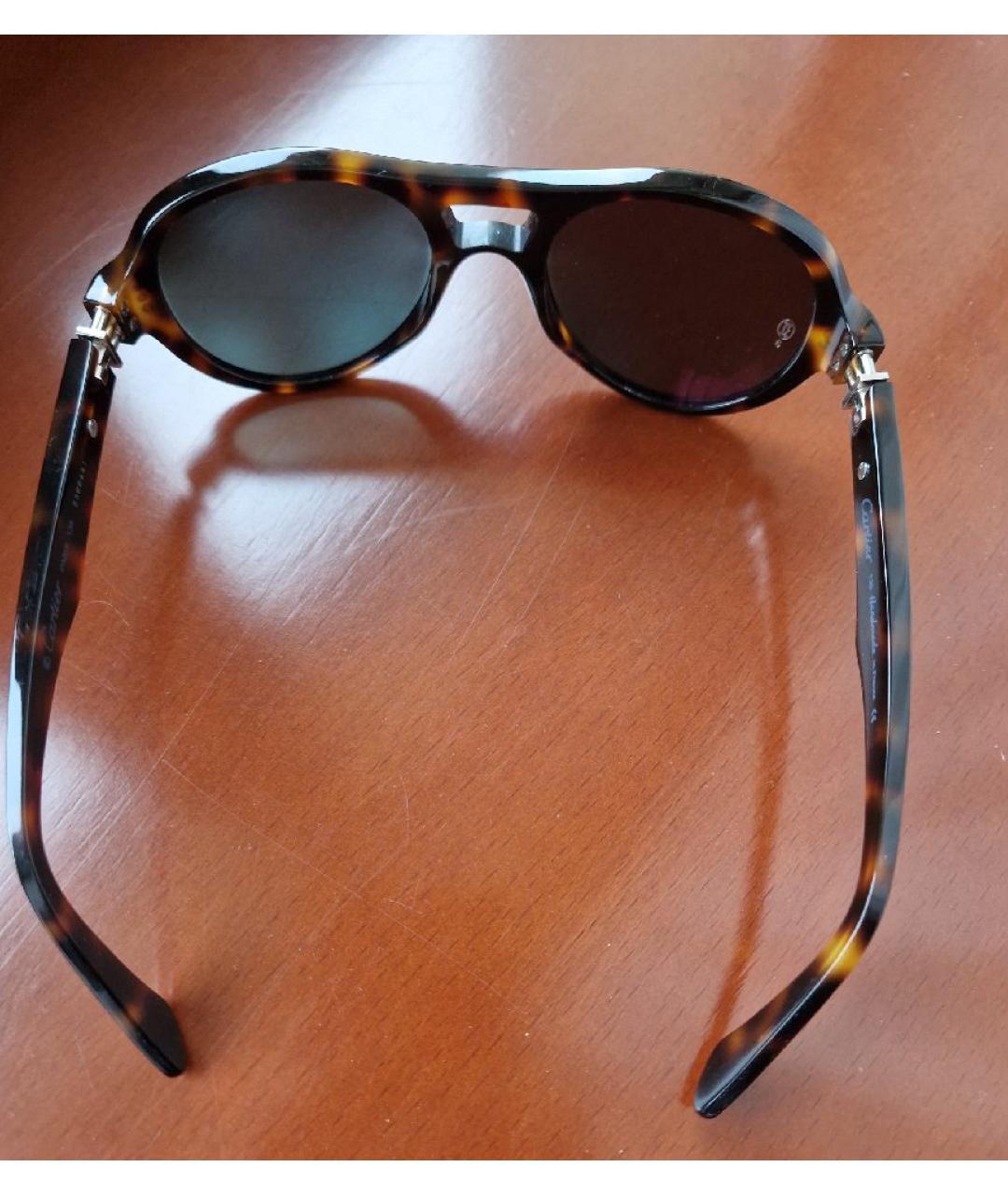 CARTIER Коричневые пластиковые солнцезащитные очки, фото 7