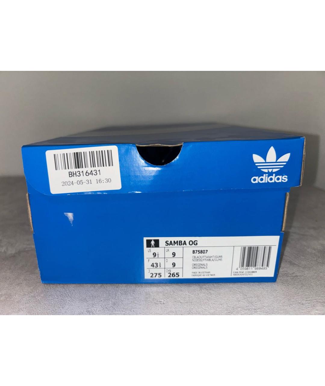 ADIDAS Черные кожаные низкие кроссовки / кеды, фото 6