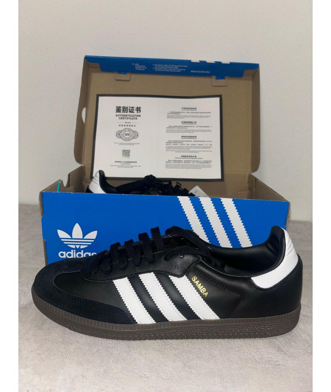 ADIDAS Черные кожаные низкие кроссовки / кеды, фото 7