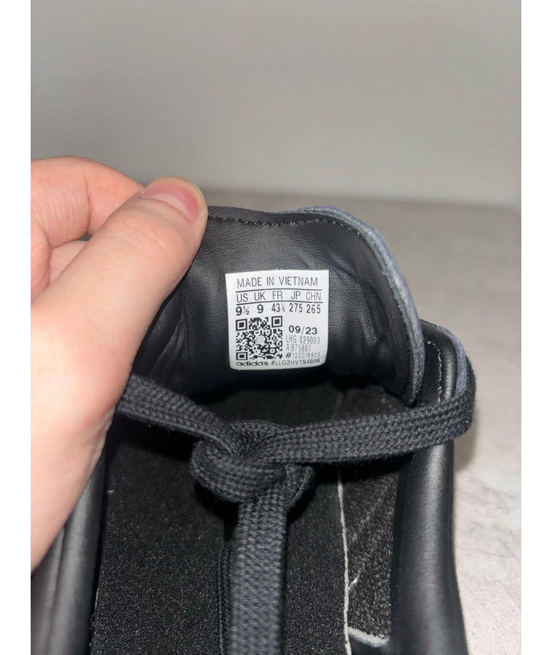 ADIDAS Черные кожаные низкие кроссовки / кеды, фото 4