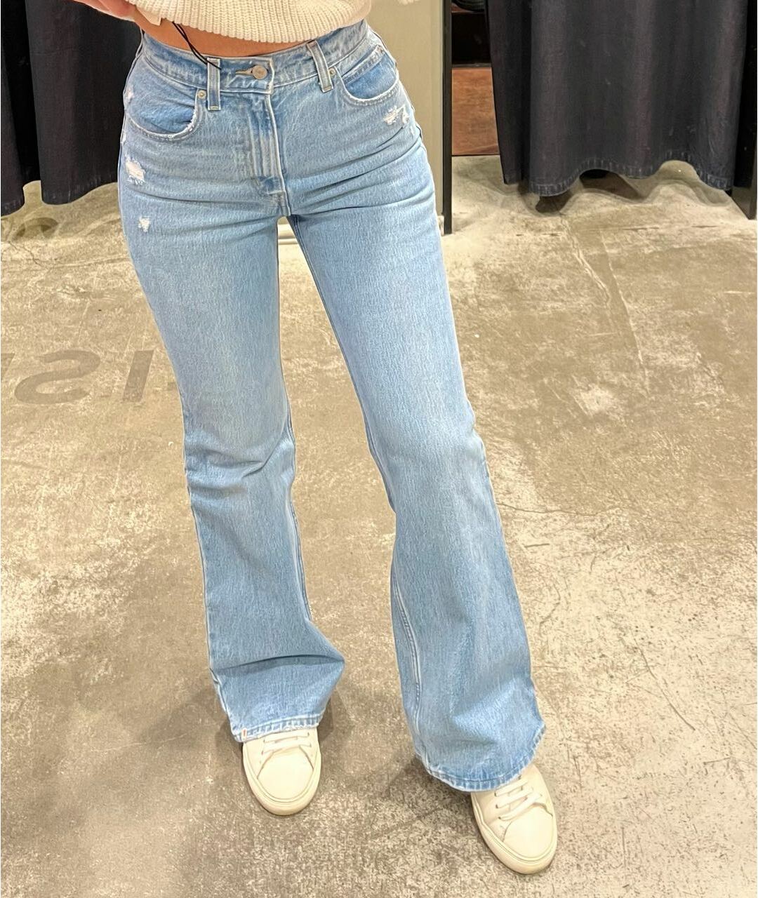 LEVI'S Голубые хлопковые джинсы клеш, фото 4