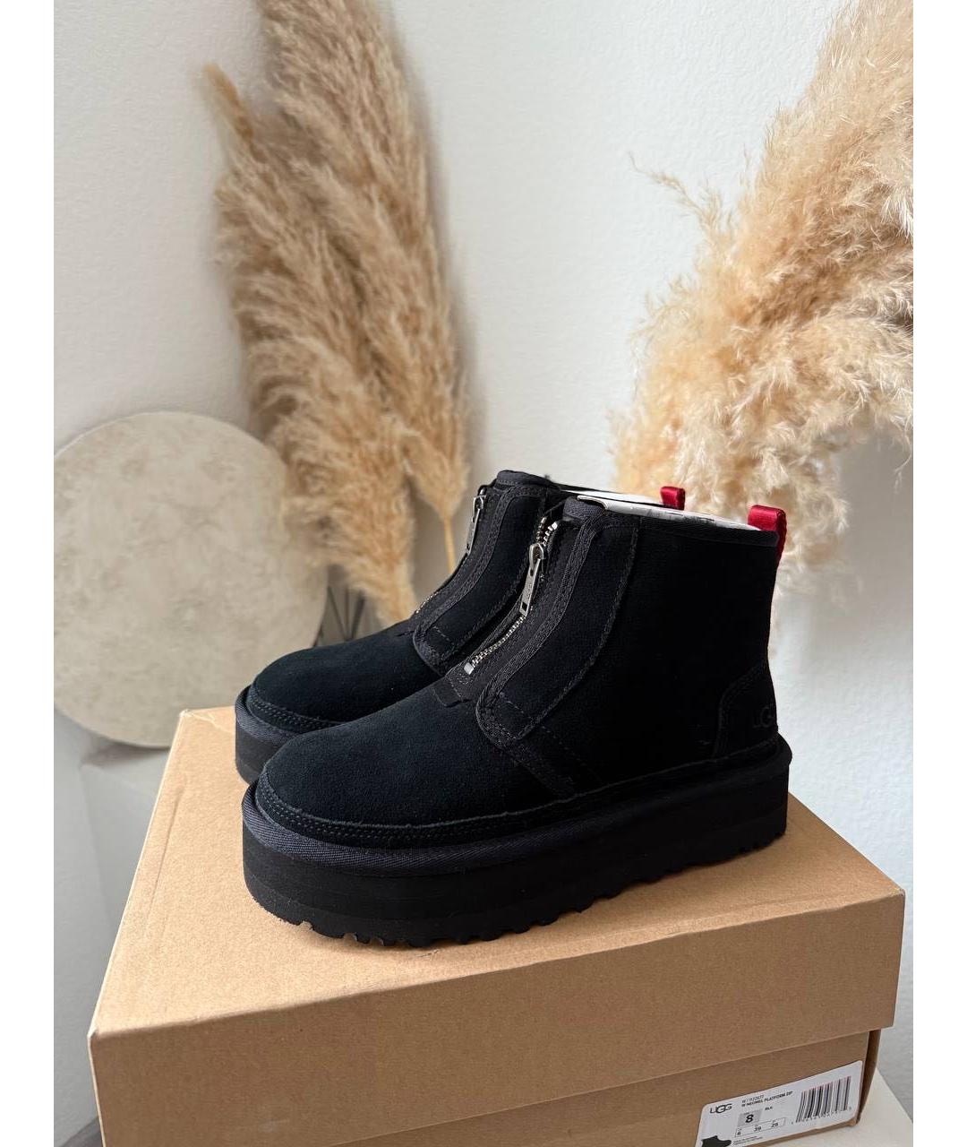 UGG AUSTRALIA Черные замшевые полусапоги, фото 8