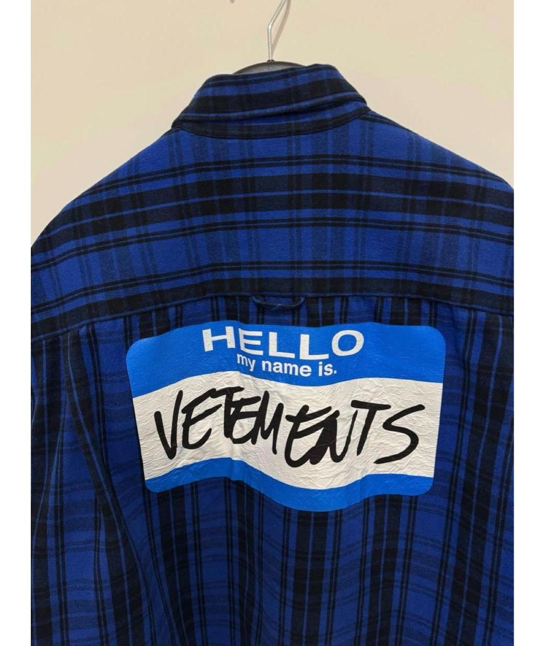 VETEMENTS Синяя хлопковая рубашка, фото 4
