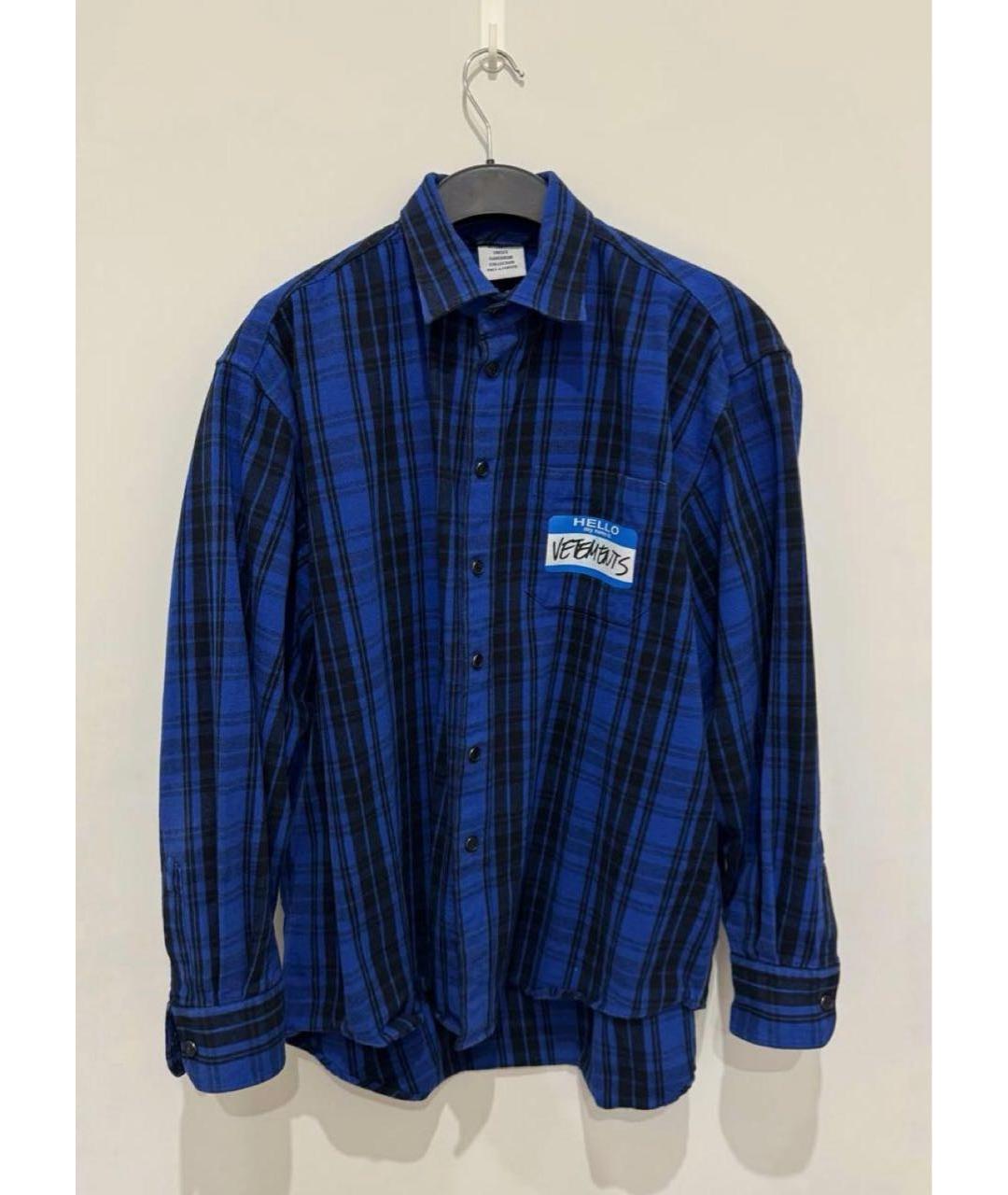 VETEMENTS Синяя хлопковая рубашка, фото 2
