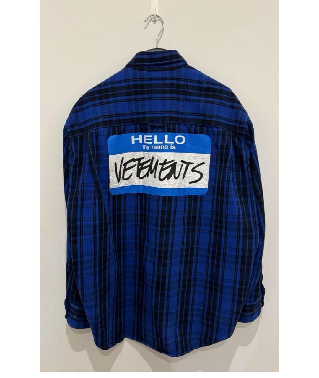 VETEMENTS Синяя хлопковая рубашка, фото 3