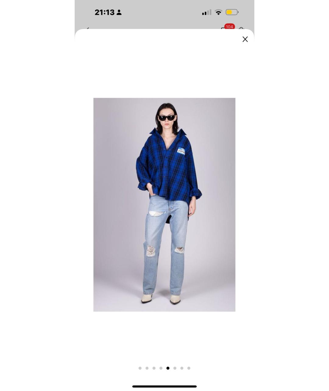 VETEMENTS Синяя хлопковая рубашка, фото 5