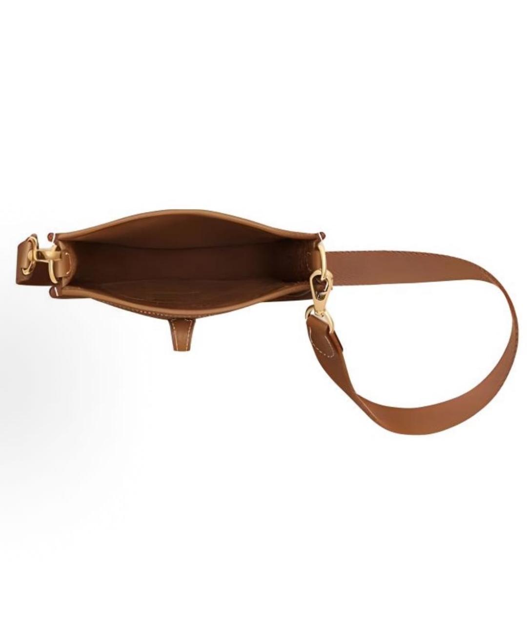 HERMES Коричневая кожаная сумка через плечо, фото 4