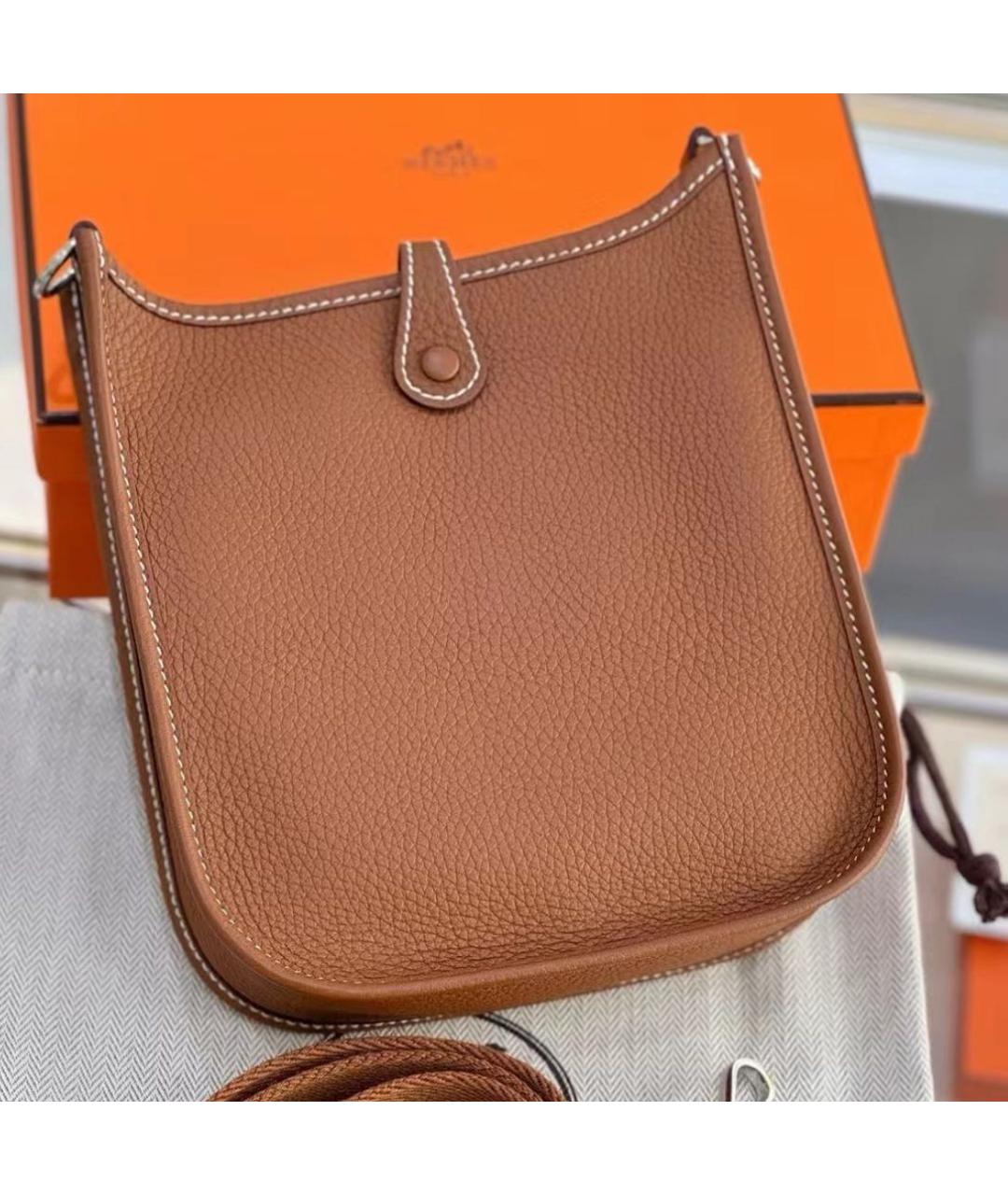 HERMES Коричневая кожаная сумка через плечо, фото 3