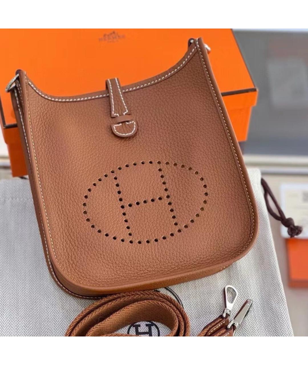 HERMES Коричневая кожаная сумка через плечо, фото 2