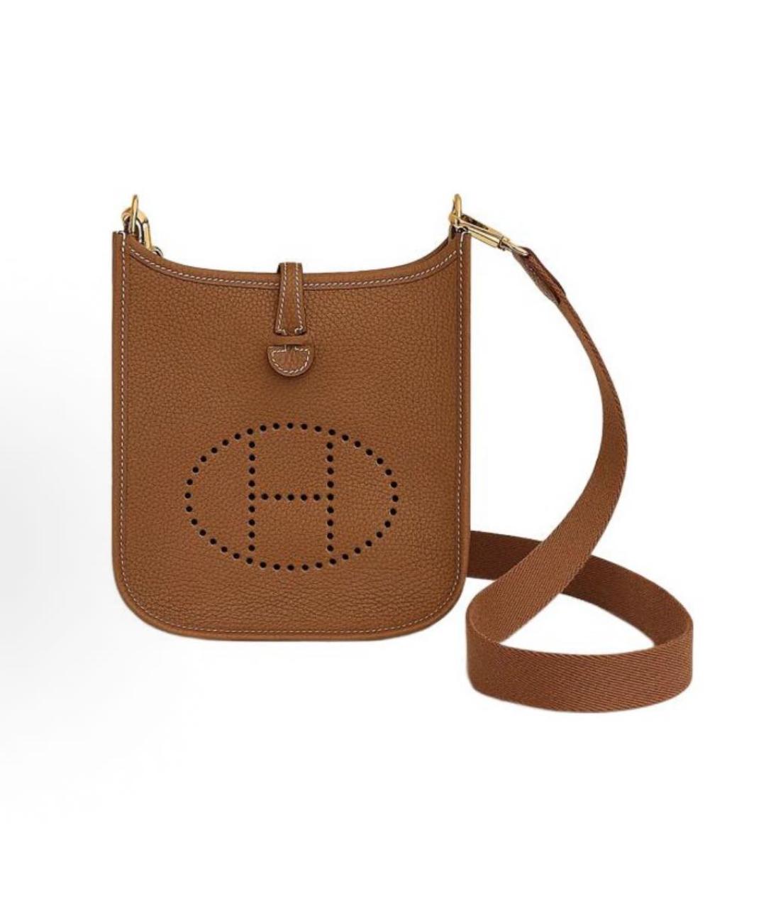 HERMES Коричневая кожаная сумка через плечо, фото 5