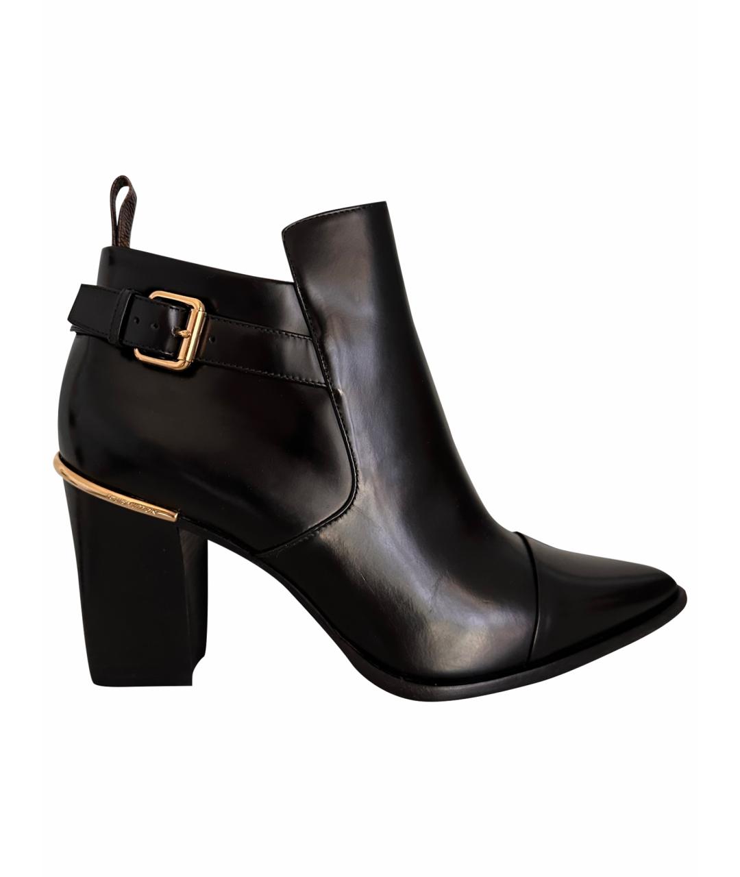 LOUIS VUITTON Черные ботильоны из лакированной кожи, фото 1