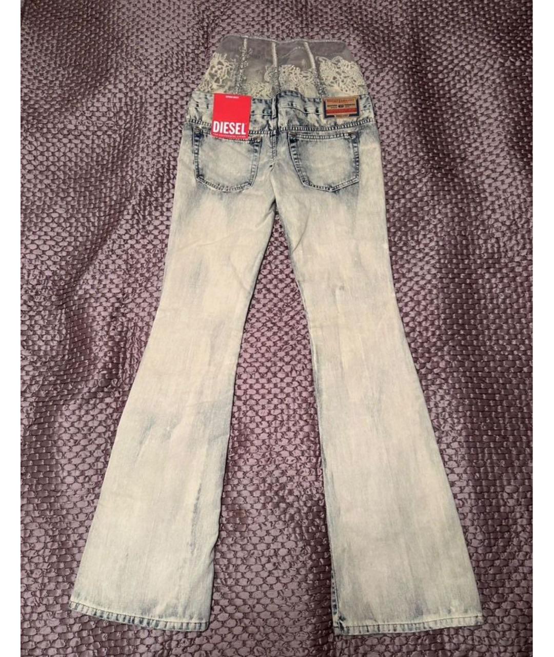 DIESEL Голубые хлопковые джинсы клеш, фото 2