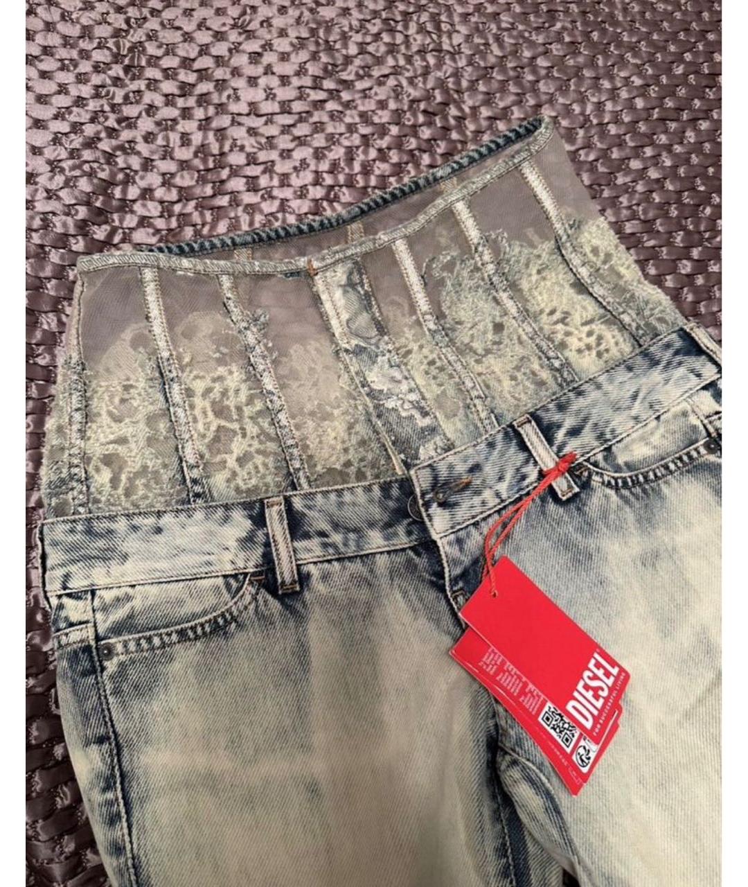 DIESEL Голубые хлопковые джинсы клеш, фото 7